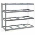 Global Industrial 4 Shelf, Heavy Duty Boltless Shelving, Add On, 96inW x 24inD x 84inH, No Deck 255118GY